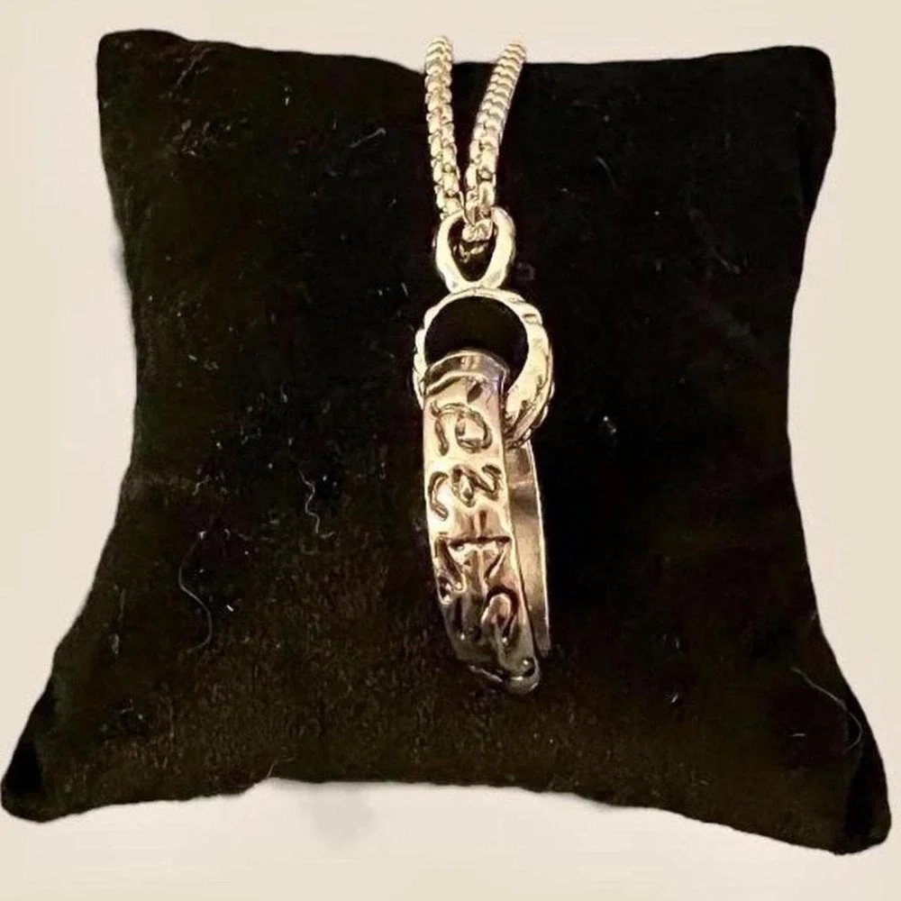 Amazing in Unisex Retro Style Steel Ring Pendant Necklace